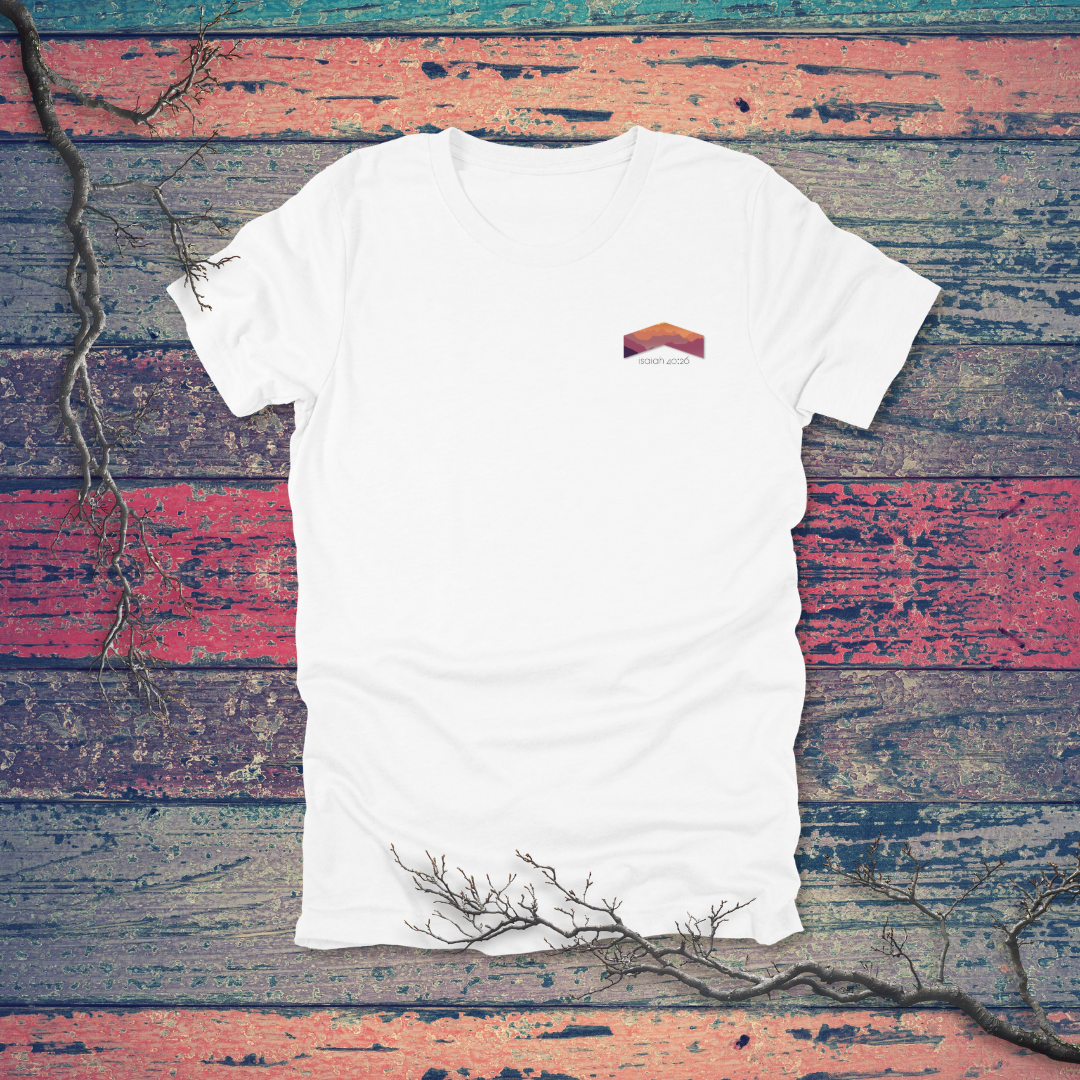 Lift Up Your Eyes Mountain Sunset T-Shirt | Isaiah 40:26