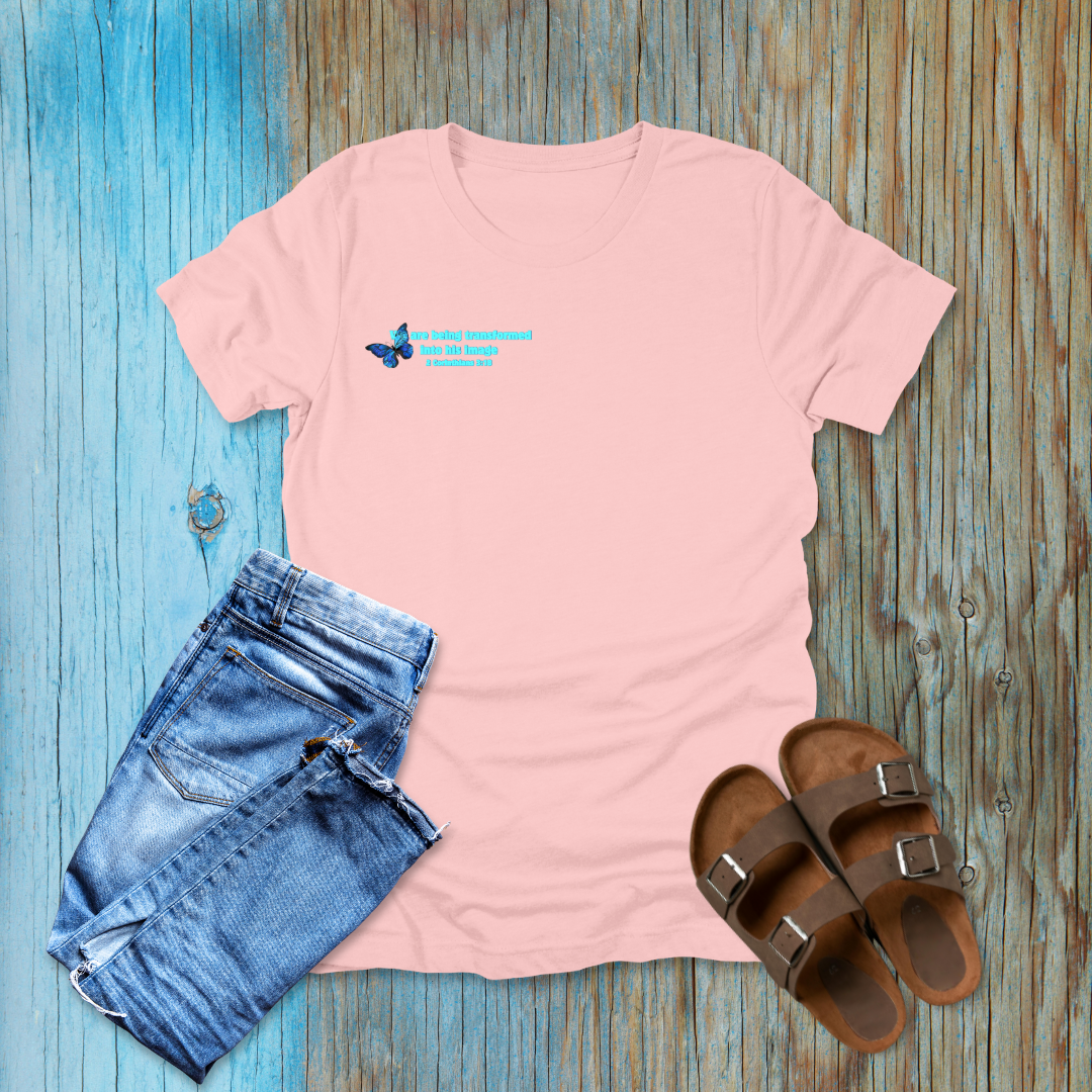 Transformed Butterfly Faith T-Shirt | 2 Corinthians 3:18