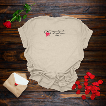 Chosen Beloved Identity in Christ T-Shirt | 1 Peter 2:9