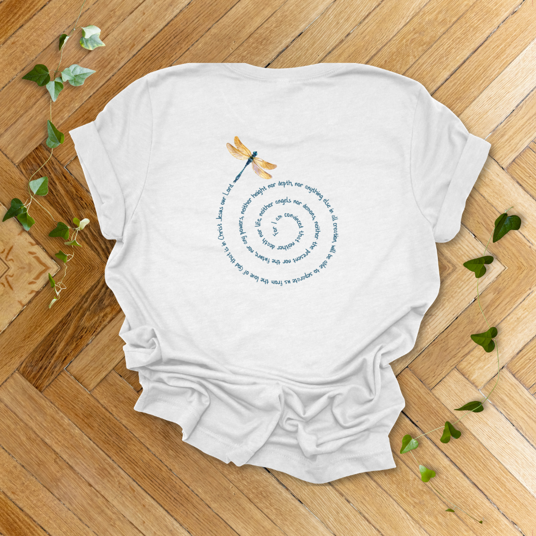 Unshakable Love Dragonfly T-Shirt | Romans 8:38-39
