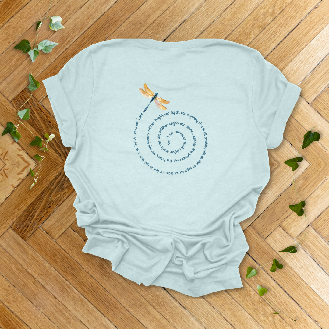 Unshakable Love Dragonfly T-Shirt | Romans 8:38-39