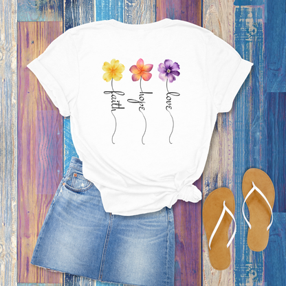 Faith, Hope, Love Floral T-Shirt | 1 Corinthians 13:13