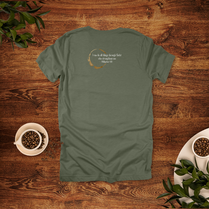 Fueled by Jesus and Coffee T-Shirt | Philippians 4:13