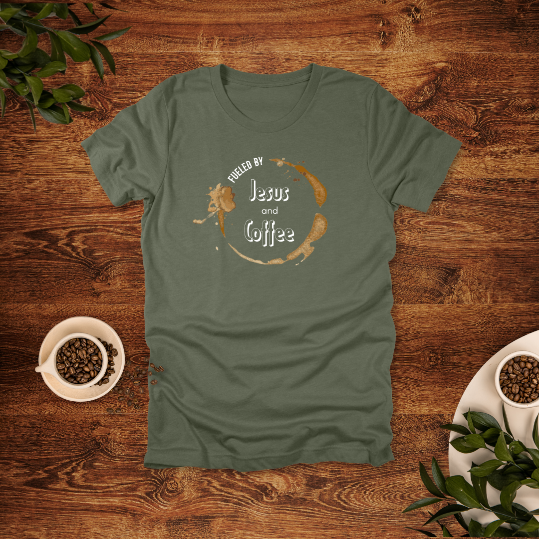Fueled by Jesus and Coffee T-Shirt | Philippians 4:13