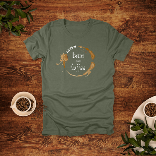 Fueled by Jesus and Coffee T-Shirt | Philippians 4:13