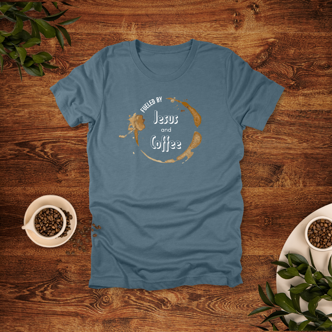Fueled by Jesus and Coffee T-Shirt | Philippians 4:13