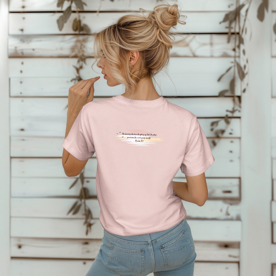 Heavens Declare God's Glory Sunset T-Shirt | Psalm 19:1