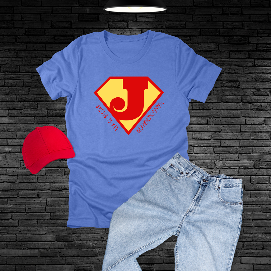 Jesus Is My Superpower Hero T-Shirt | Philippians 4:13