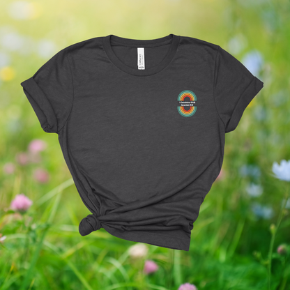 Fully Known, Fully Loved Retro Rainbow T-Shirt | 1 Corinthians 13:12 + Jeremiah 31:3