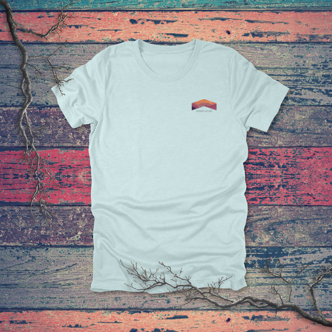 Lift Up Your Eyes Mountain Sunset T-Shirt | Isaiah 40:26