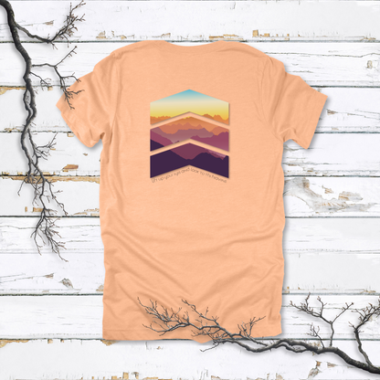 Lift Up Your Eyes Mountain Sunset T-Shirt | Isaiah 40:26