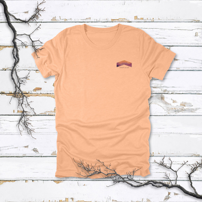 Lift Up Your Eyes Mountain Sunset T-Shirt | Isaiah 40:26