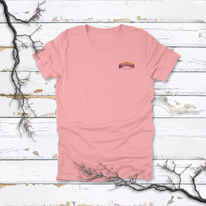 Lift Up Your Eyes Mountain Sunset T-Shirt | Isaiah 40:26