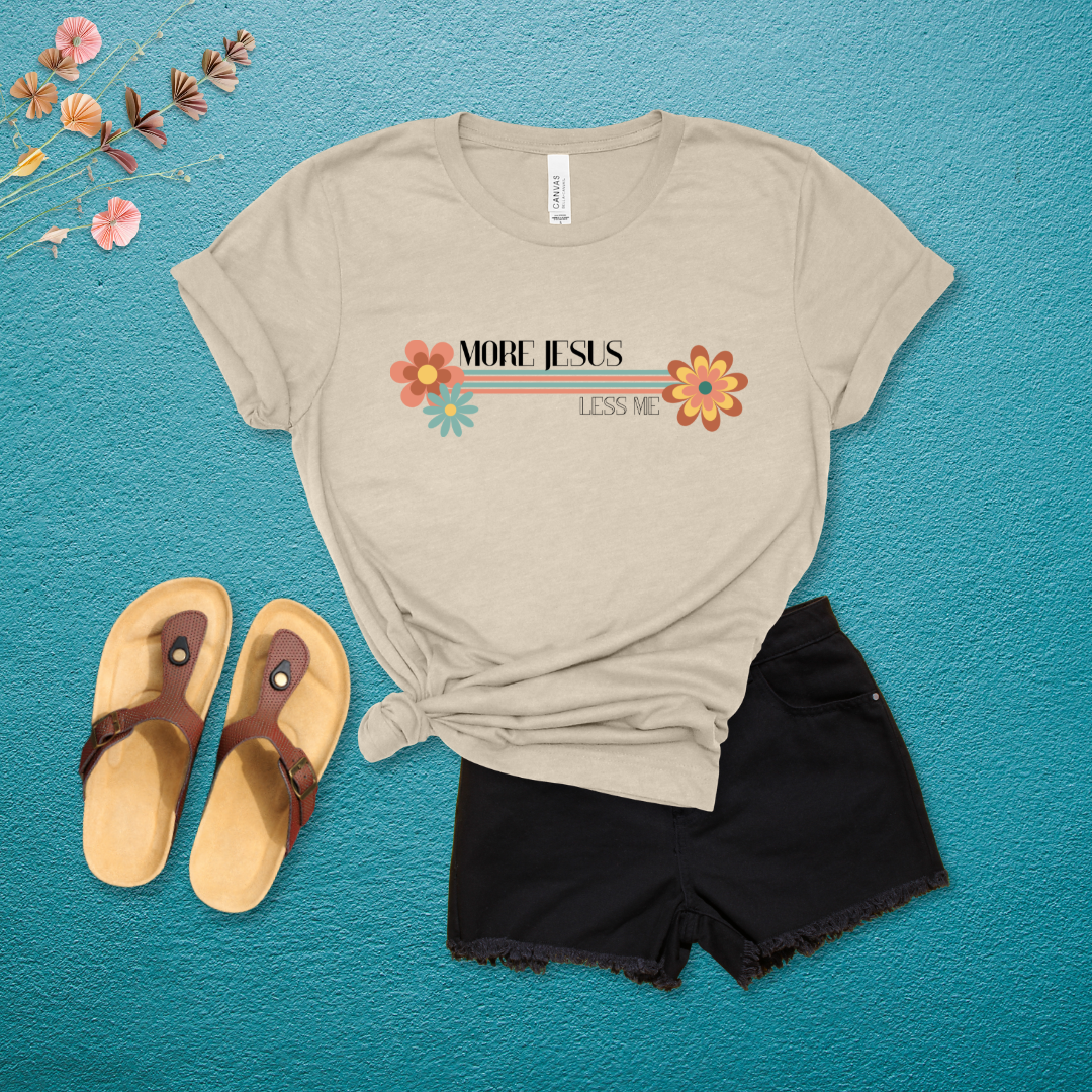 More Jesus, Less Me – Retro Floral T-Shirt | John 3:30