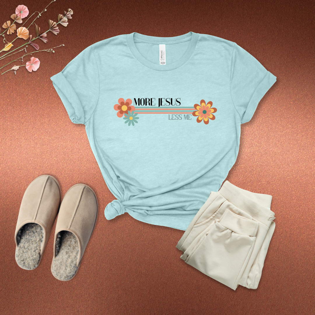 More Jesus, Less Me – Retro Floral T-Shirt | John 3:30