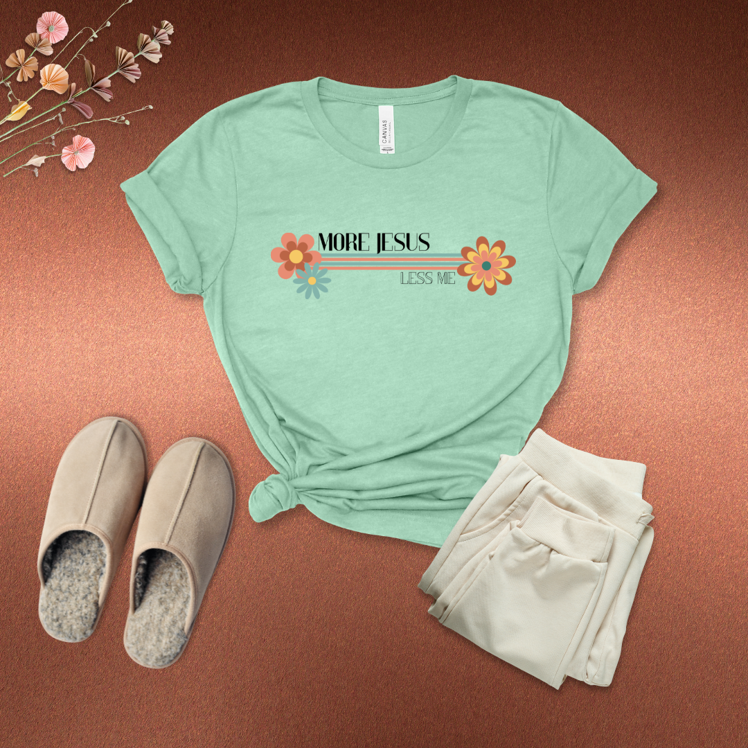 More Jesus, Less Me – Retro Floral T-Shirt | John 3:30