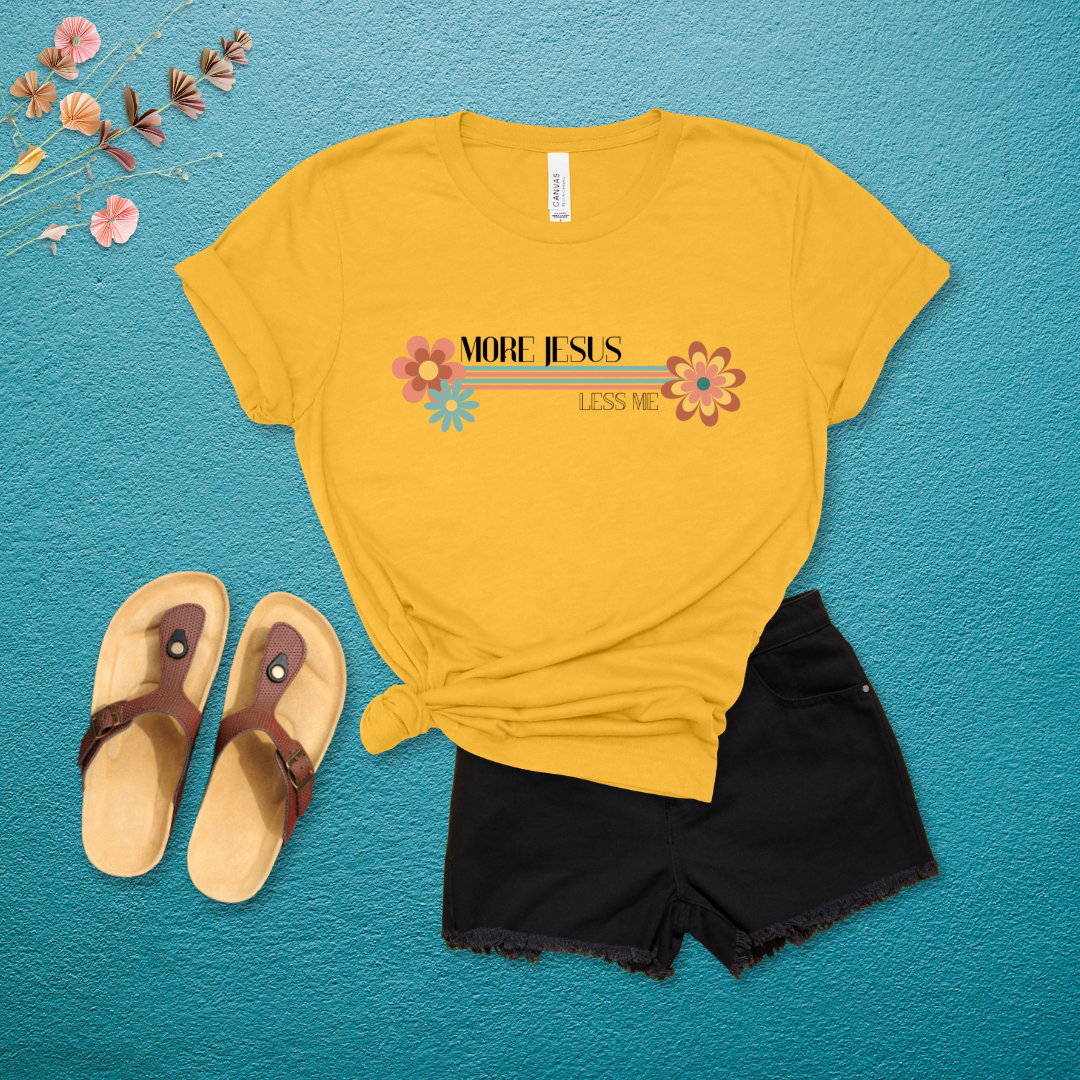 More Jesus, Less Me – Retro Floral T-Shirt | John 3:30