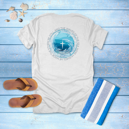 He Calms the Storm T-Shirt | Psalm 107:29 Scripture