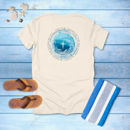 He Calms the Storm T-Shirt | Psalm 107:29 Scripture