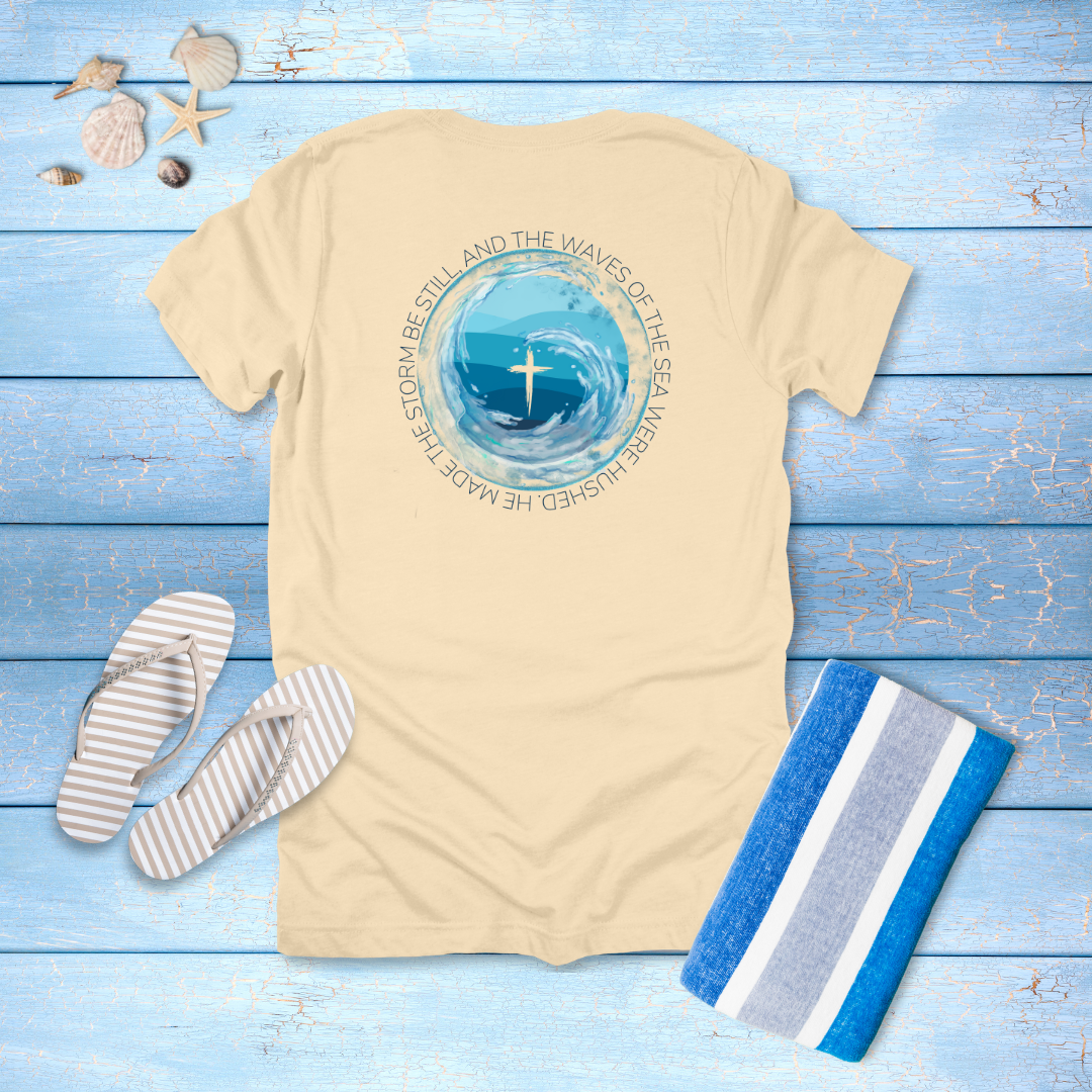 He Calms the Storm T-Shirt | Psalm 107:29 Scripture