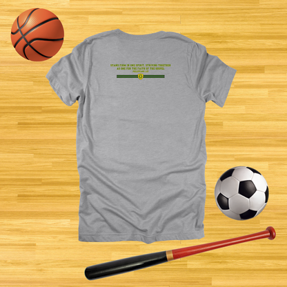 Team Jesus – Green & Yellow Athletic T-Shirt | Philippians 1:27