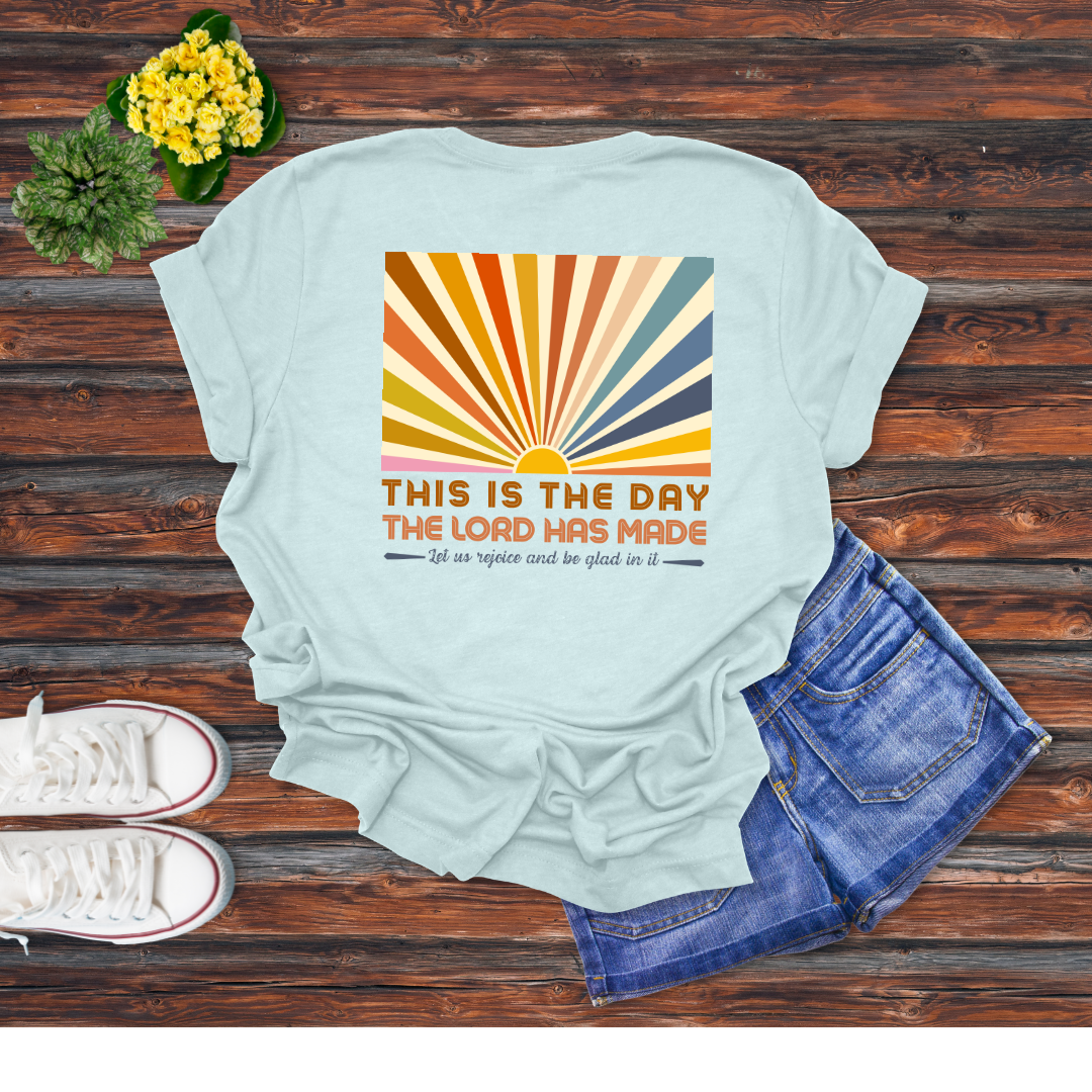 This Is the Day – Retro Sunrise T-Shirt | Psalm 118:24