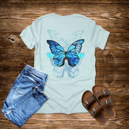 Transformed Butterfly Faith T-Shirt | 2 Corinthians 3:18