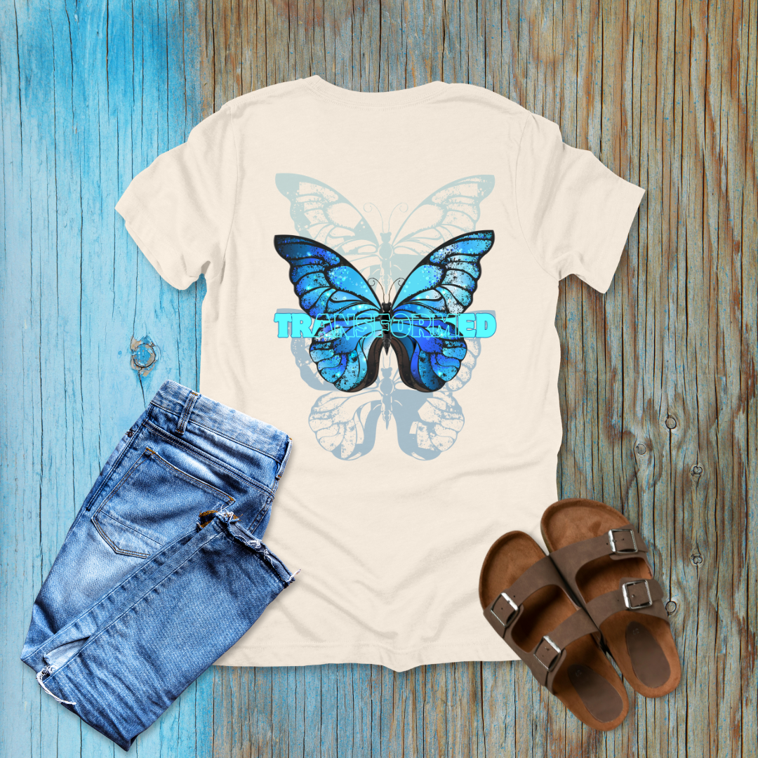 Transformed Butterfly Faith T-Shirt | 2 Corinthians 3:18