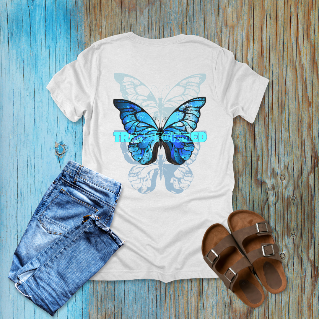 Transformed Butterfly Faith T-Shirt | 2 Corinthians 3:18