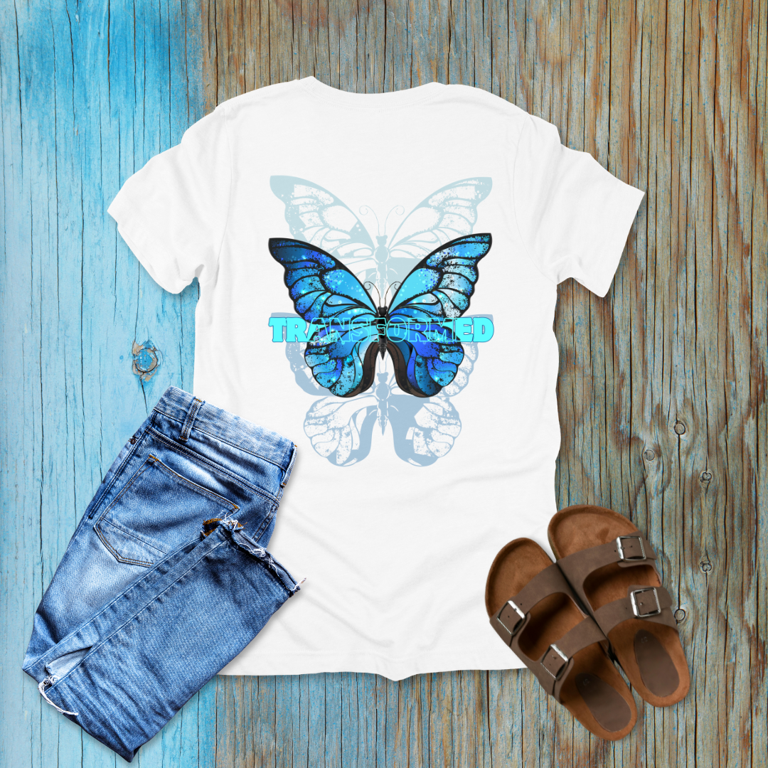 Transformed Butterfly Faith T-Shirt | 2 Corinthians 3:18