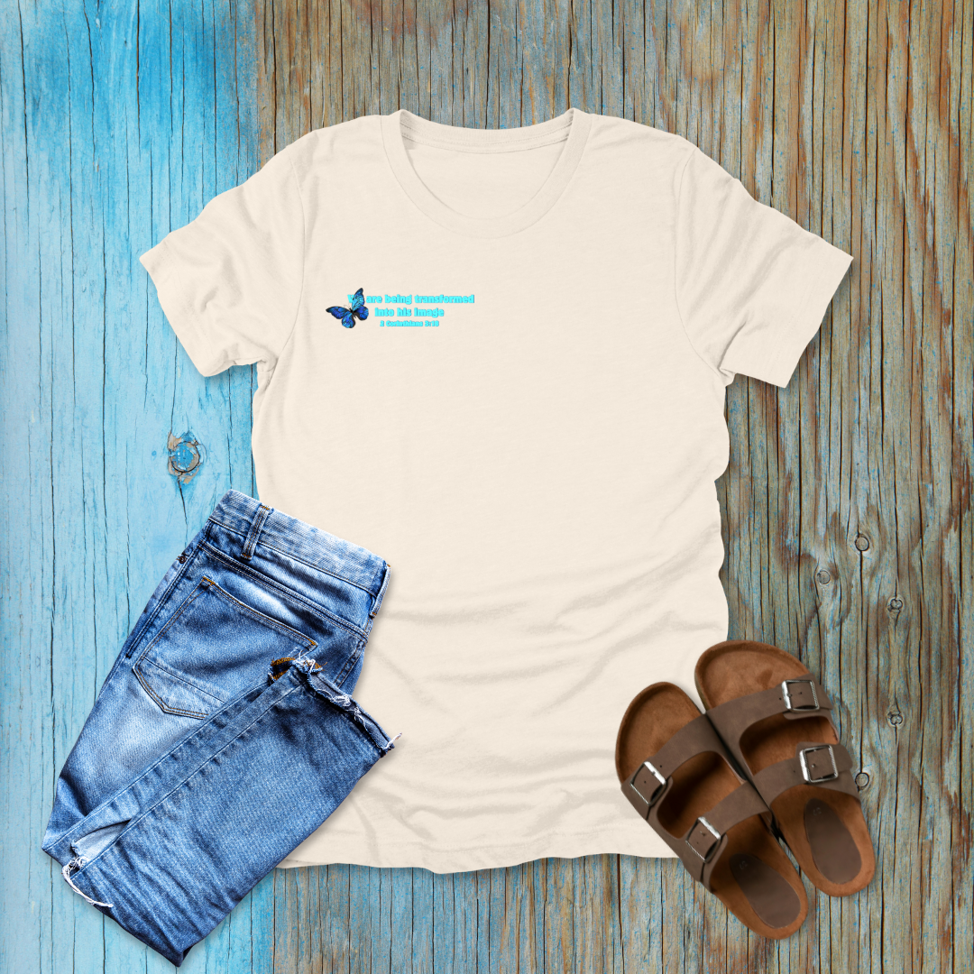 Transformed Butterfly Faith T-Shirt | 2 Corinthians 3:18